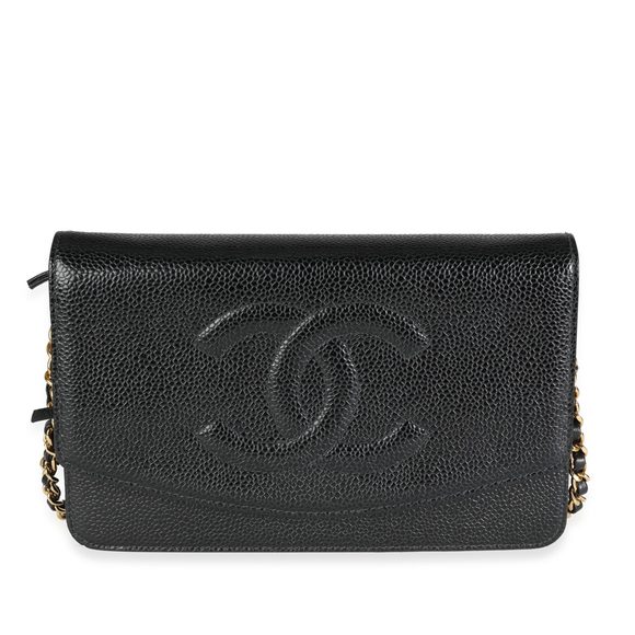 Chanel Black Caviar Timeless Wallet On Chain - Picture 1 of 8